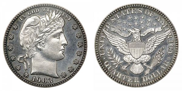 US Coin - 1903 - Barber Quarter - Philadelphia