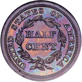 US Coin - 1848 - Braided Hair Half Cent - Philadelphia