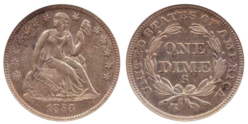 US Coin - 1856 - Seated Liberty Dime - San Francisco