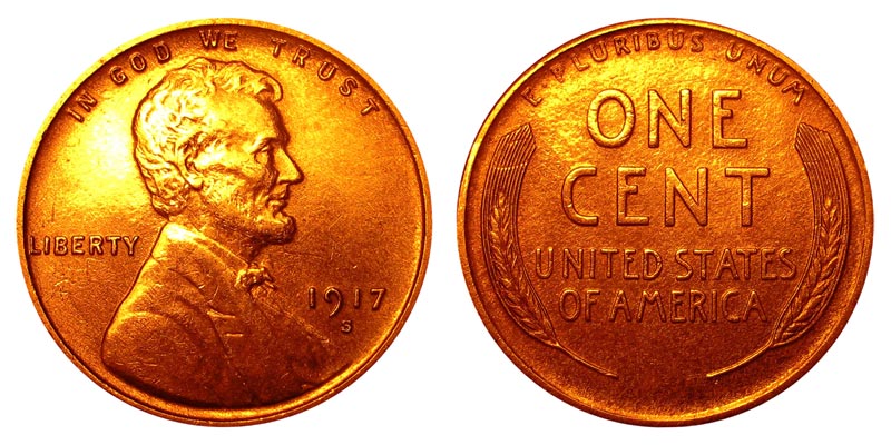 US Coin - 1917 - Lincoln Cent - San Francisco