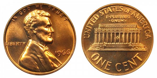 US Coin - 1966 - Lincoln Cent - Philadelphia