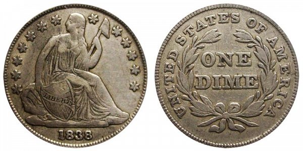 US Coin - 1838 - Seated Liberty Dime - Philadelphia