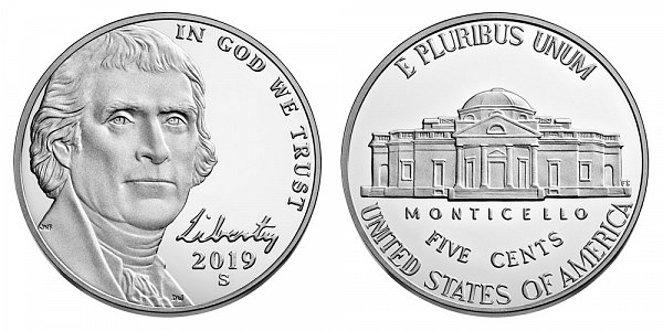 US Coin - 2019 - Jefferson Monticello - San Francisco