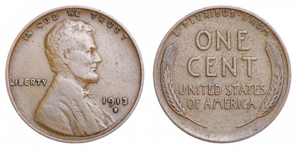 US Coin - 1913 - Lincoln Cent - Denver