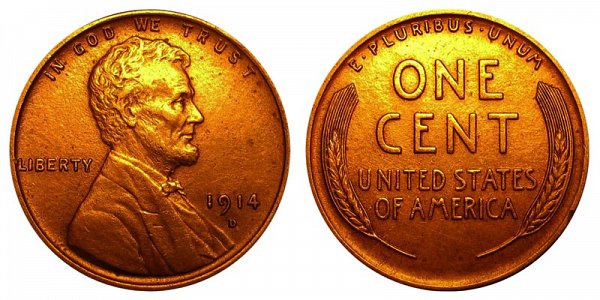 US Coin - 1914 - Lincoln Cent - Denver