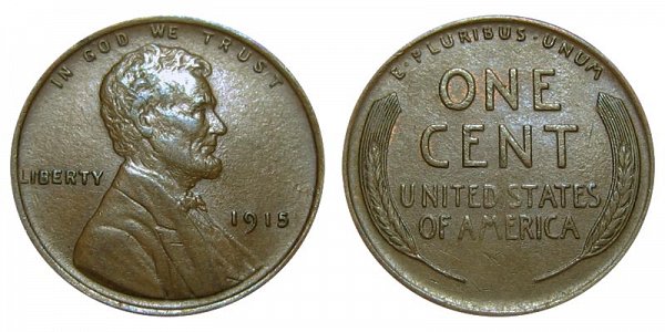 US Coin - 1915 - Lincoln Cent - Philadelphia