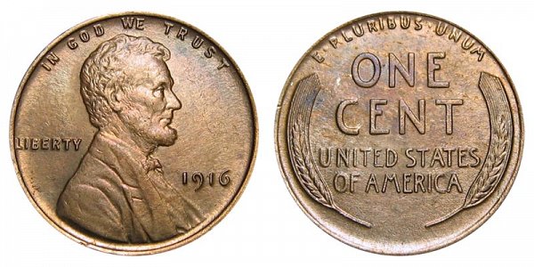 US Coin - 1916 - Lincoln Cent - Philadelphia