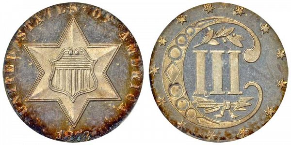 US Coin - 1873 - Three Cent Silver - Philadelphia