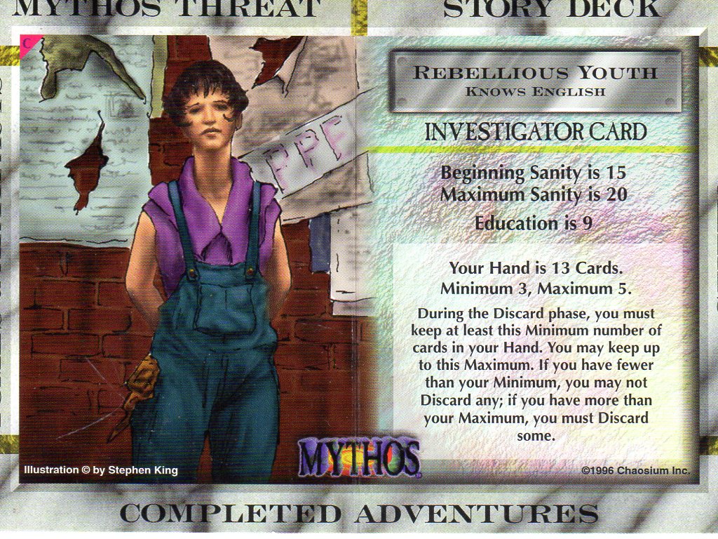 Unlimited ccg Chaosium 1996 H P Lovecraft Starter MYTHOS Standard Game Set Box 