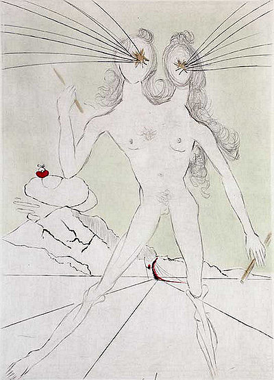 Dali Print - Bicephale (Person with Two Heads)