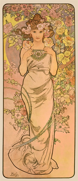 Alphonse Mucha Print - La Rose