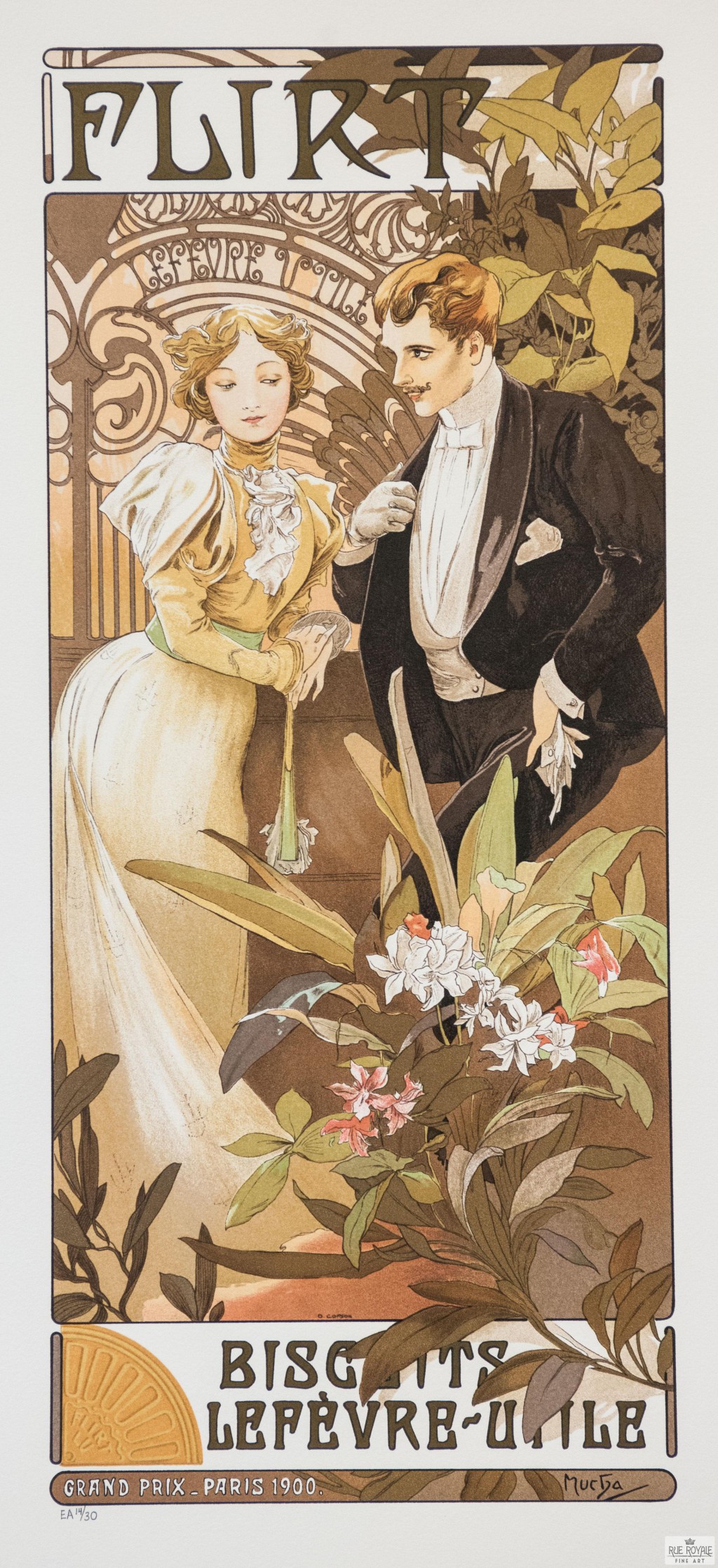 Alphonse Mucha Print - Flirt Biscuits Lefevre-Utile