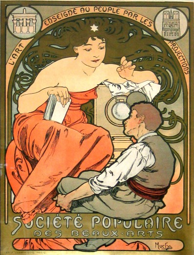 Alphonse Mucha Print - Societe Populaire des Beaux-Arts