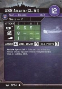 Axis & Allies War at Sea - USS Atlanta (CL 51)