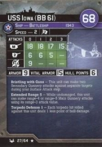 Axis & Allies War at Sea - USS Iowa (BB-61)