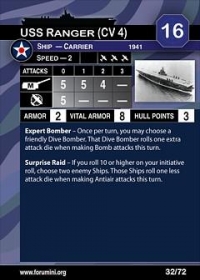 Axis & Allies War at Sea - USS Ranger