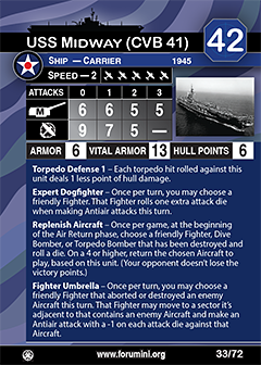 Axis & Allies War at Sea - USS Midway (CVB 41)