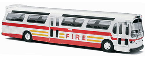 HO Scale - Busch - 44550 - Bus, GM New Look - Fire and Rescue