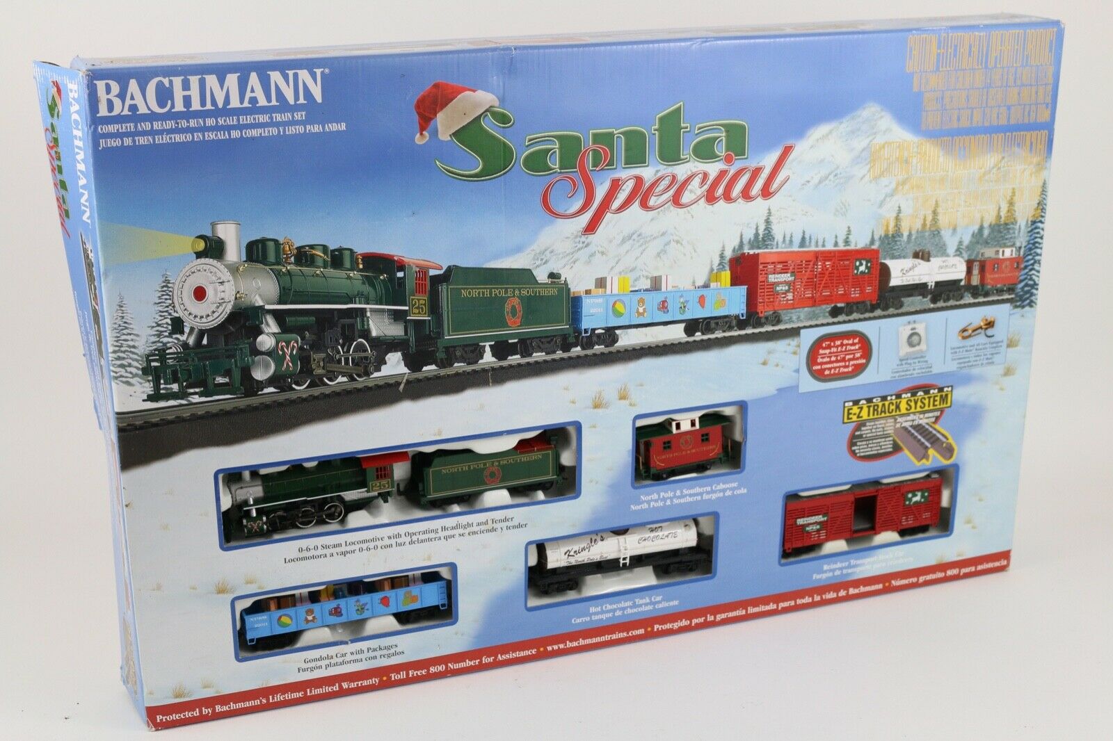 HO Scale - Bachmann - 00707 - Freight Train, Steam, North American, Transition Era - Merry Christmas - Santa Special