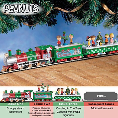 HO Scale - Hawthorne Village - 917491 - Freight Train, Steam, North American, Transition Era - Merry Christmas - Peanuts