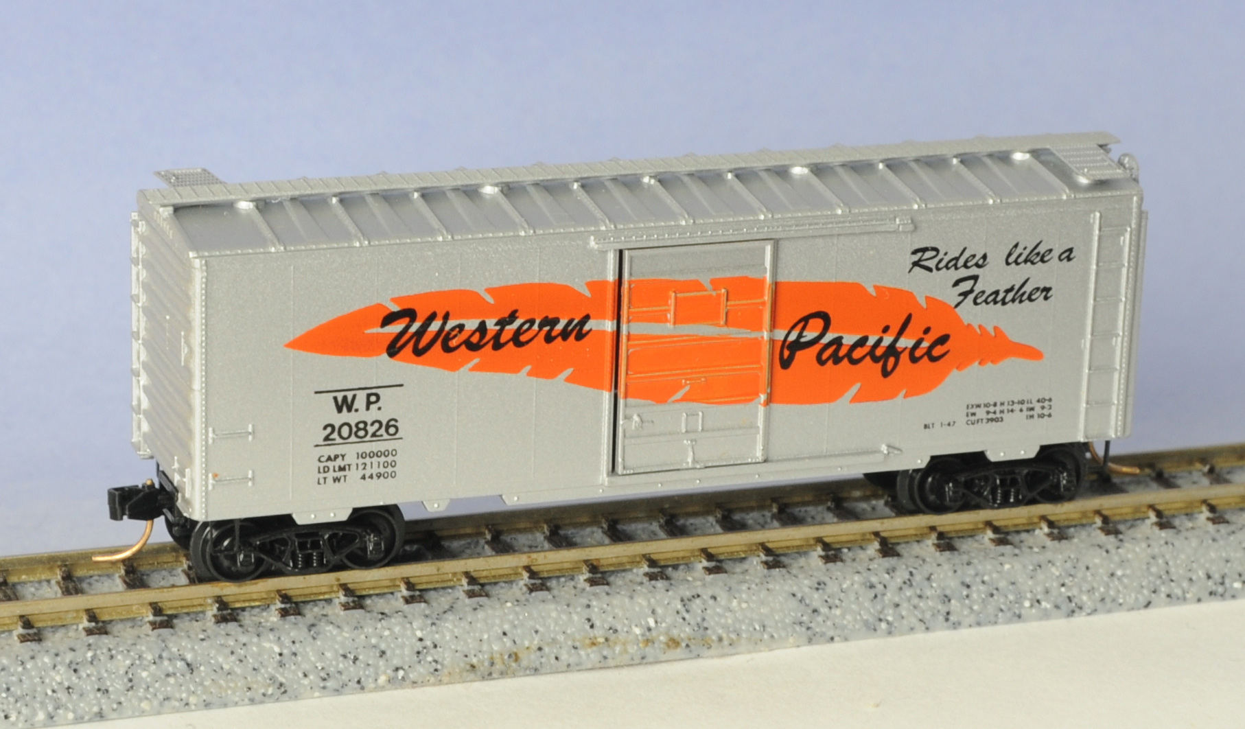 N Scale - Micro-Trains - 20210 - Boxcar, 40 Foot, PS-1 - Western Pacific - 20826