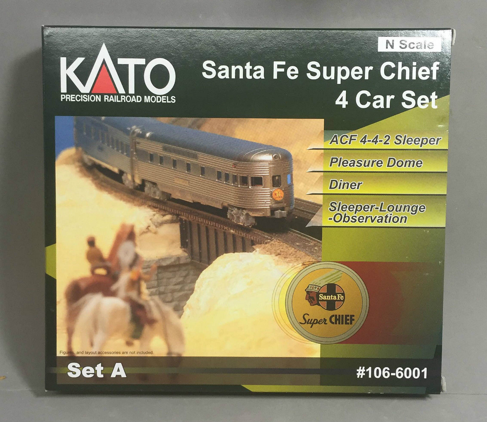 N Scale - Kato USA - 106-6001 - Super Chief 4-Car Set A