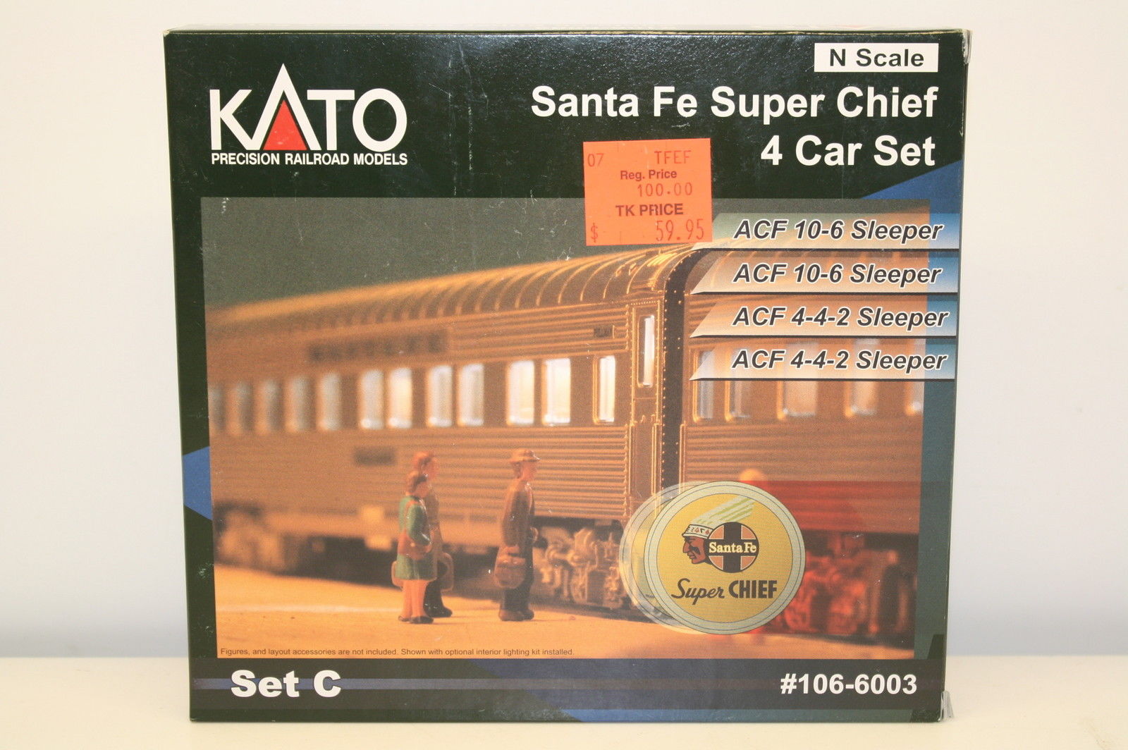 N Scale - Kato USA - 106-6003 - Super Chief 4-Car Set C #1 - Sant...