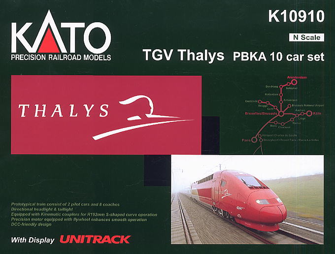 N Scale - Kato Lemke - 10-910 - Passenger Train, Electric, TGV - Thalys - 4344