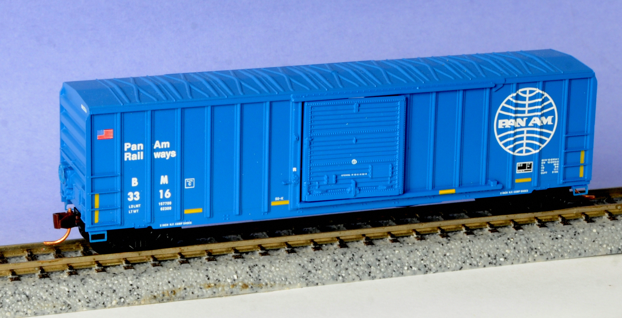 N Scale - Micro-Trains - 025 00 980 - Boxcar, 50 Foot, FMC, 5077 - Pan Am Railways - 3316