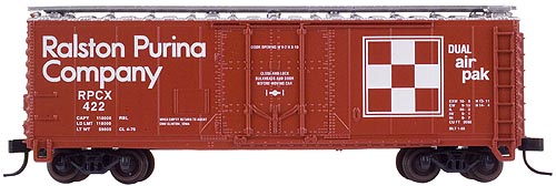 N Scale - Atlas - 33174 - Boxcar, 40 Foot, Steel Plug Door - Ralston Purina - 422