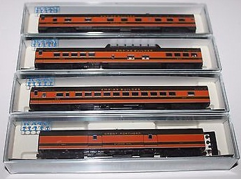 N Scale - Kato USA - 106-1104 - Great Northern Smoothside Passenger 4-Car Set B-2 - Great Northern - Santiam Pass, 270, 350, 1333