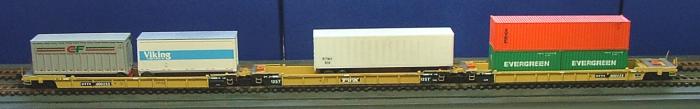 N Scale - N Scale Kits - NS023 3-Car Kit - Container Car, Well - TTX Company