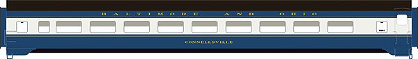 N Scale - Rapido Trains - 500019 - Passenger Car, CCF, Lightweight Coach - Baltimore & Ohio - 5500 "Connellsville"