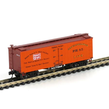 N Scale - Athearn - 10507 - Reefer, Ice, 36 Foot, Wood, Truss Rod - Fort Worth & Denver - 85
