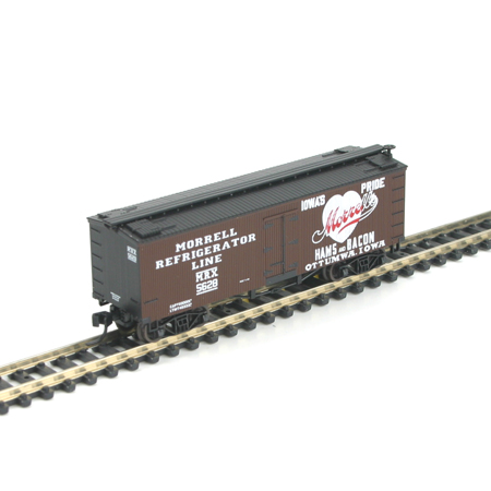 N Scale - Athearn - 11538 - Reefer, Ice, 36 Foot, Wood, Truss Rod - Morrell Refrigerator Line - 5628