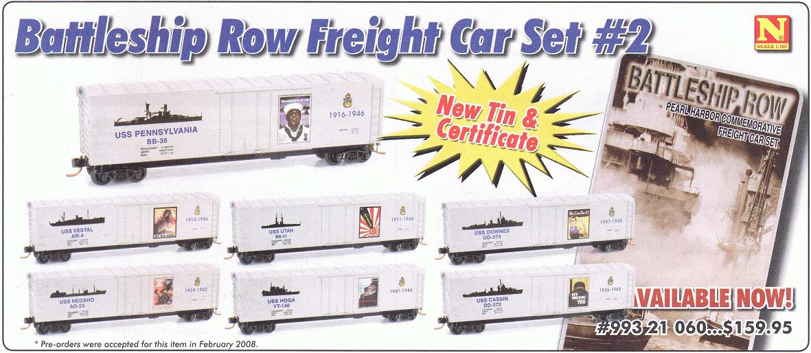 N Scale - Micro-Trains - 993 21 060 - Battleship Row Boxcar Set 2 - US Navy Series