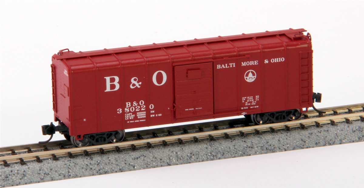 N Scale - Fox Valley - 90309 - Boxcar, 50 Foot, M53 Wagontop - Baltimore & Ohio - 381799