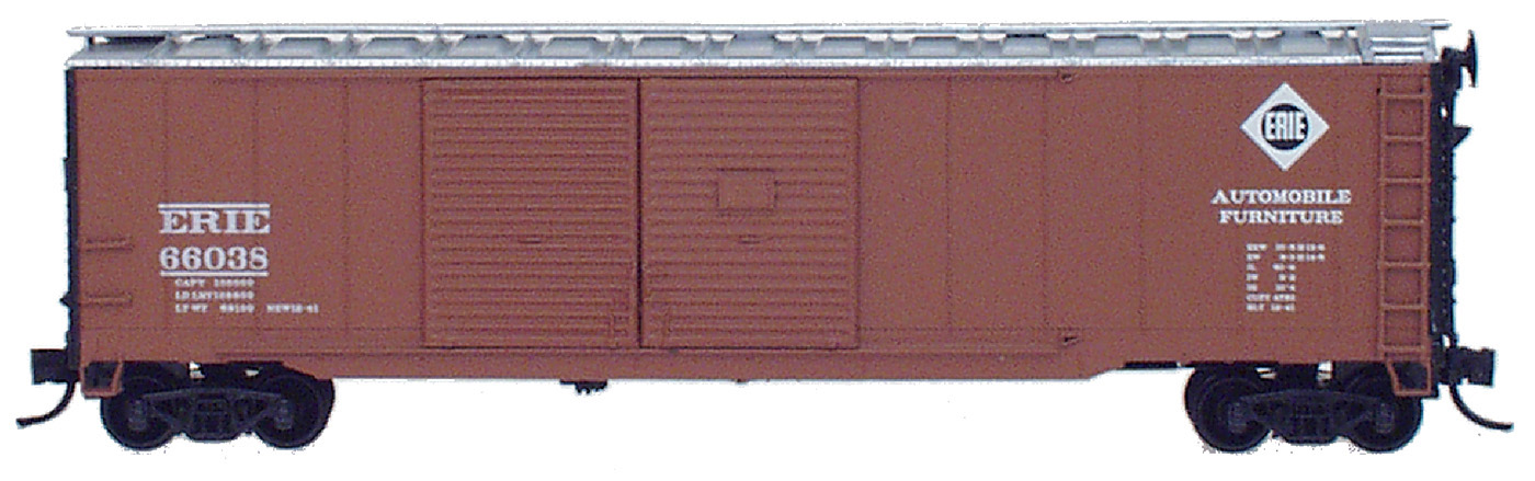 N Scale - InterMountain - 65605-13 - Boxcar, 50 Foot, AAR Double Door - Erie - 66038