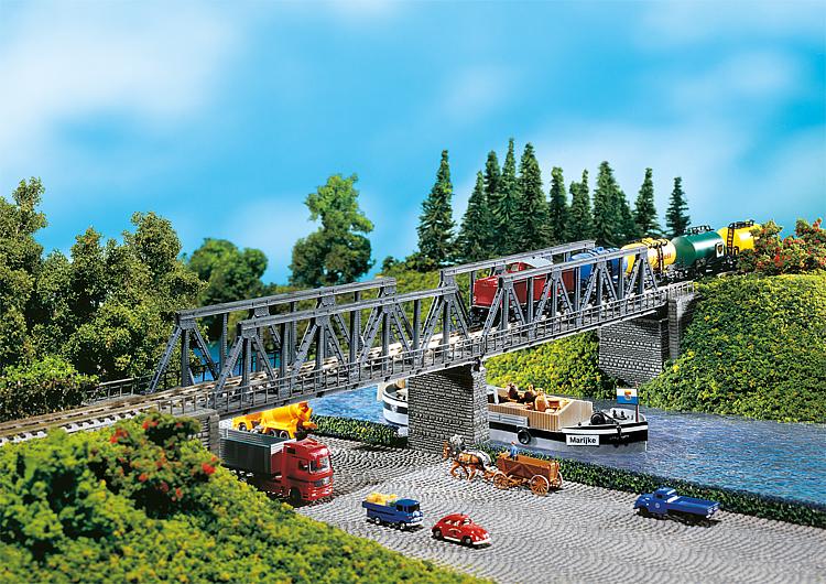 N Scale - Faller - 222151 - Box Girder Bridge - Bridges and Piers - Concrete Footbridge