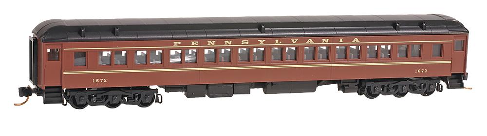 N Scale - Micro-Trains - 145 53 050 - Passenger Car, Heavyweight, Pullman, Paired Window Coach - Pennsylvania - 1672