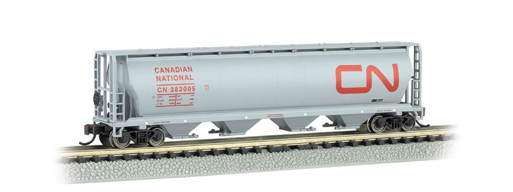 N Scale - Bachmann - 19163 - Covered Hopper, 4-Bay, Cylindrical - Canadian National - 382005