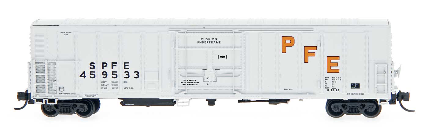 N Scale - InterMountain - 68818-11 - Reefer, 57 Foot, Mechanical, PC&F R-70-20 - Pacific Fruit Express - 459984