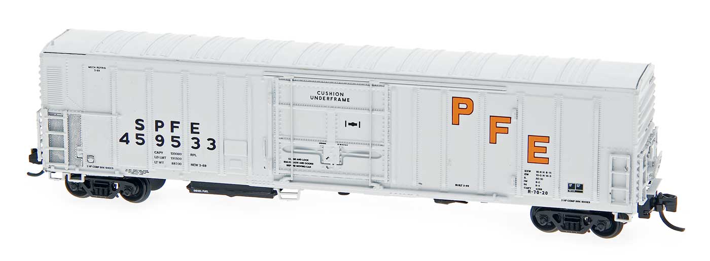 N Scale - InterMountain - 68818-11 - Reefer, 57 Foot, Mechanical, PC&F R-70-20 - Pacific Fruit Express - 459984