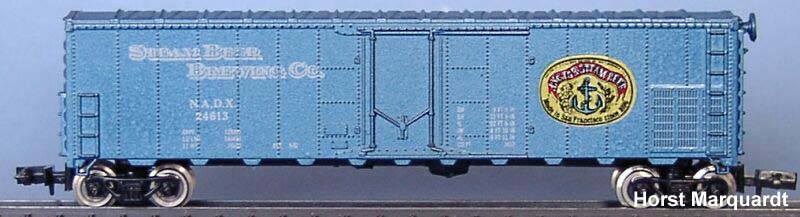 N Scale - Con-Cor - 1675A - Reefer, 50 Foot, Mechanical - Anchor Steam Beer - 24613