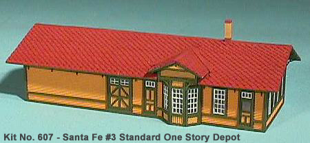 N Scale - American Model Builders - 607 - Passenger Station - Railway Station - Santa Fe # 3
