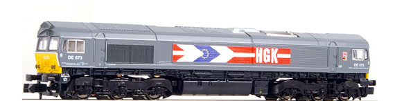 N Scale - Kato Lemke - K10818 - Locomotive, Diesel, EMD Class 66 - HGK - DE 673