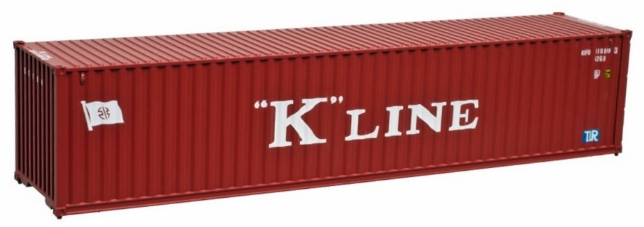 N Scale - Atlas - 50 002 950 - Container, Intermodal, 40 Foot, Ribbed Side - K-Line - 3-Pack