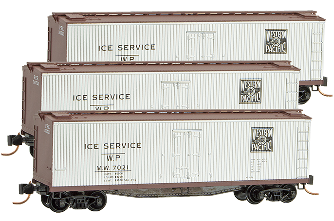 N Scale - Micro-Trains - NSE MTL 17-57 - Reefer, Ice, Wood - Western Pacific - MW 7021, MW 7034, MW 705