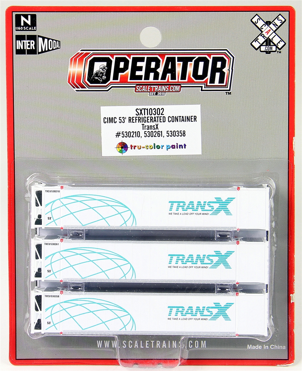 N Scale - ScaleTrains.com - 10302 - Container, 53 Foot, Refrigerated - TransX - 530210, 530261, 530358