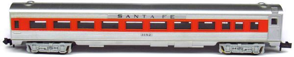 N Scale - Aurora Postage Stamp - 4891-220 - Passenger Car, Lightweight, Budd - Santa Fe - 3152